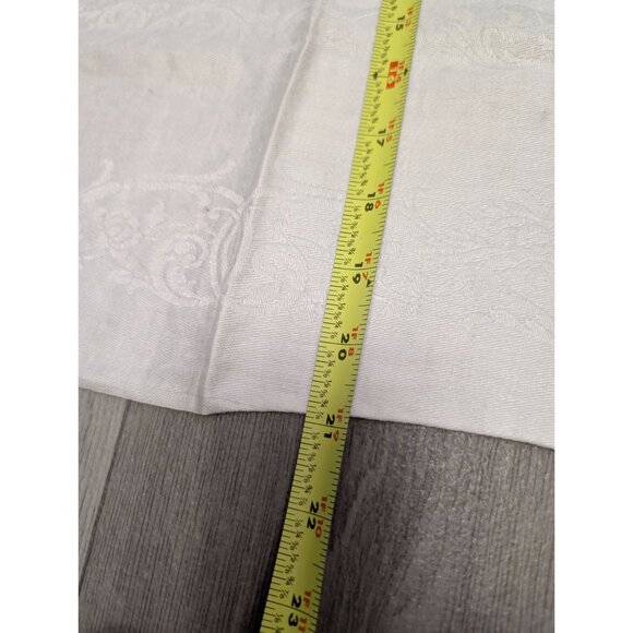 Set Of 6 Vintage White Damask Cloth Napkins 20" Square Floral Pattern Cotton-Lin - Picture 4 of 4